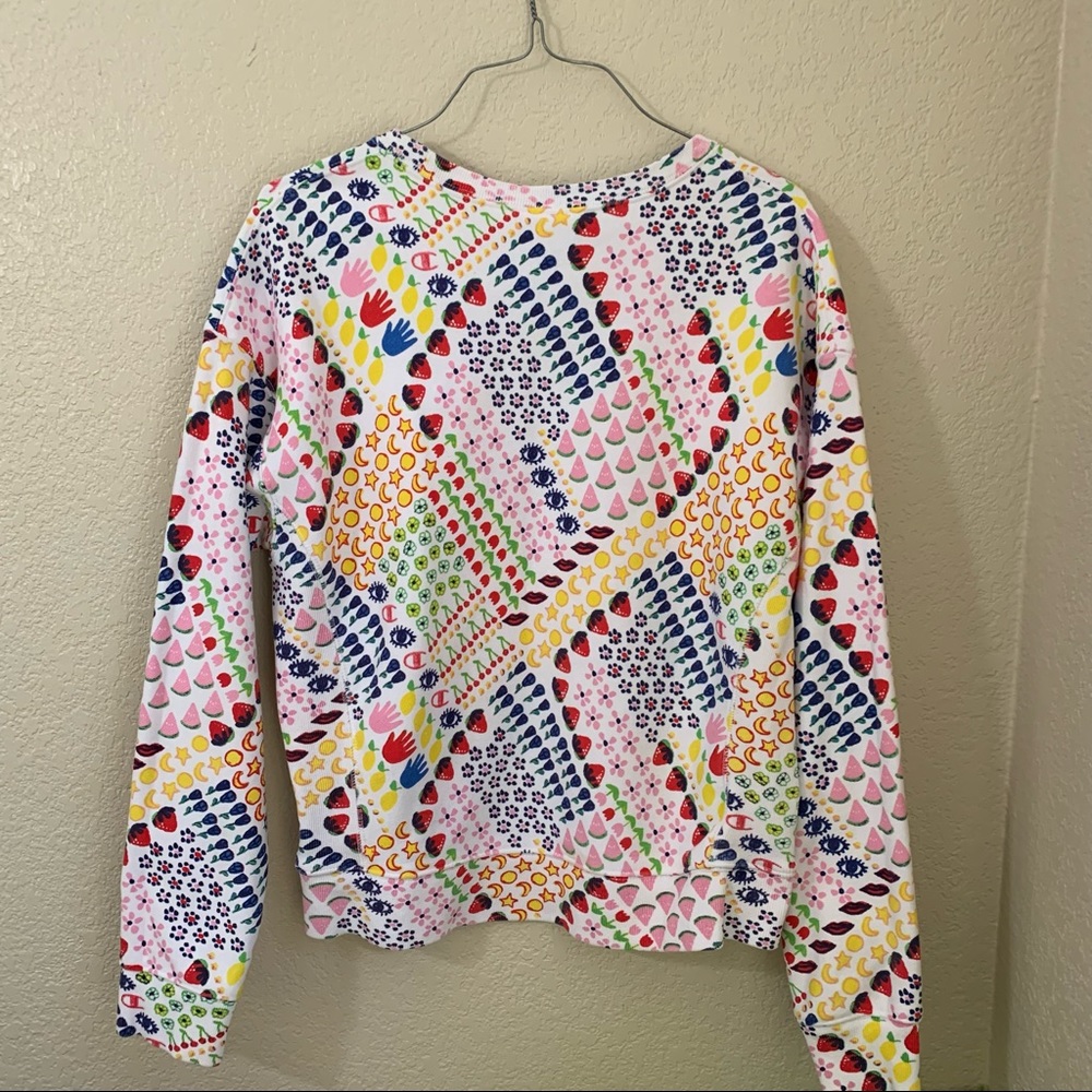 Champion x Susan Alexandra Multicolor Crewneck Sweatshirt - Pink, Yellow, Green - Picture 8 of 12